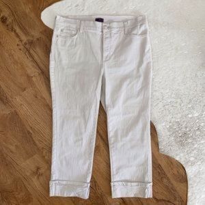NYDJ Marilyn Cropped Jeans Beige Size 14